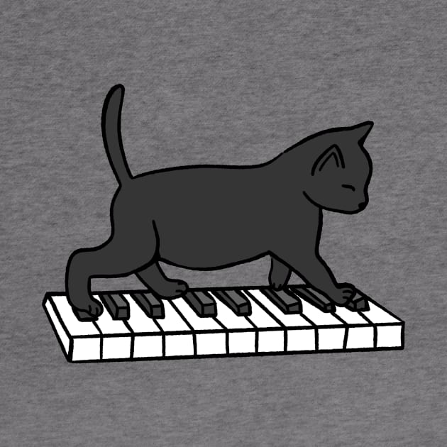 Cat Playing Piano by Kelly Louise Art